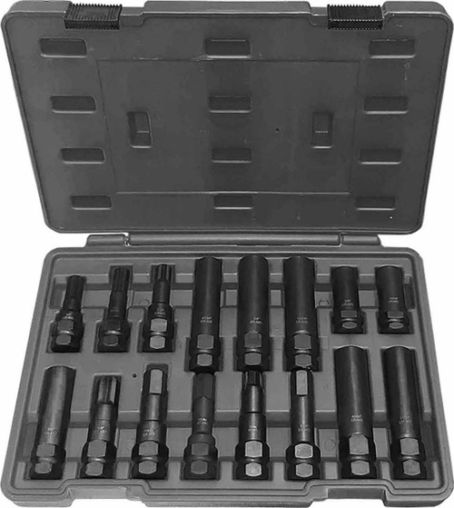 PKTool PT12511 - Universal Master Locking Wheel Nut Socket Set - 16 Piece